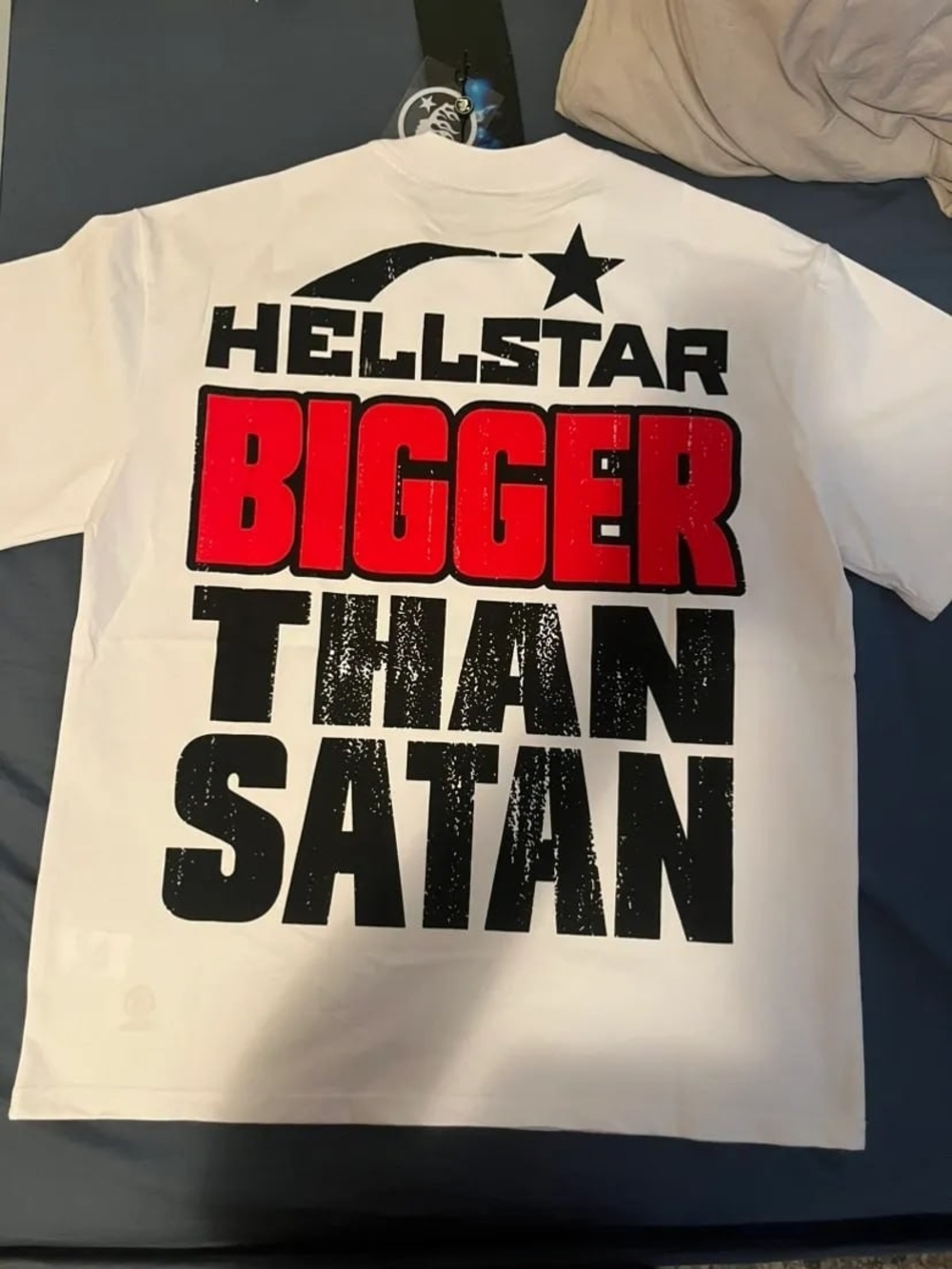 Hellstar Kids 'Bigger Than Satan' Graphic Tee - White/Red/Black